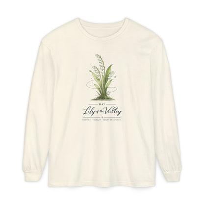 May Birth Flower Long Sleeve T-Shirt