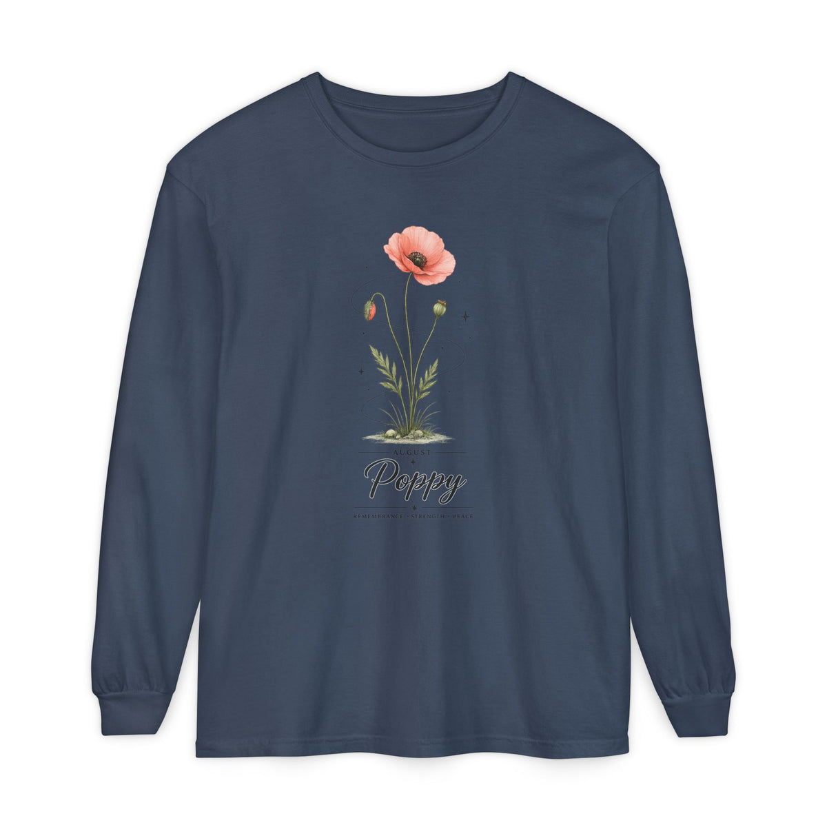 August Birth Flower Long Sleeve T-Shirt