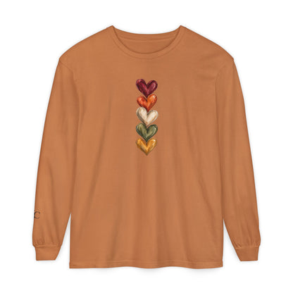 Hearts of Autumn Long Sleeve T-Shirt