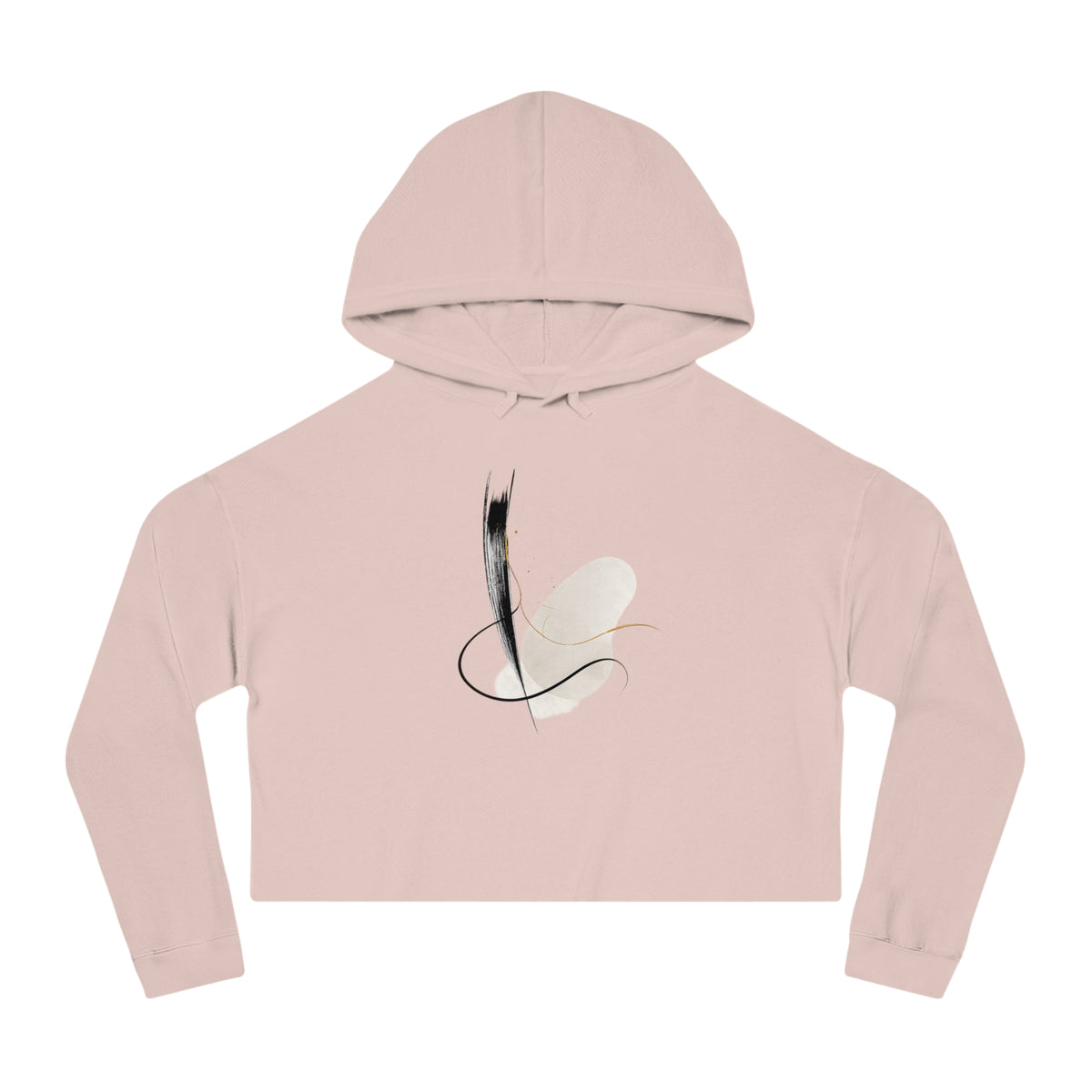 Contrast Cropped Hooded Sweatshirt
