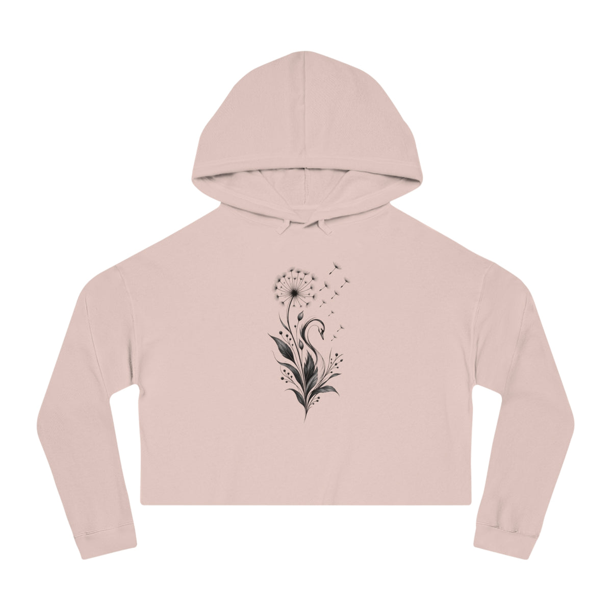 Swan Wish Cropped Hooded Sweatshirt