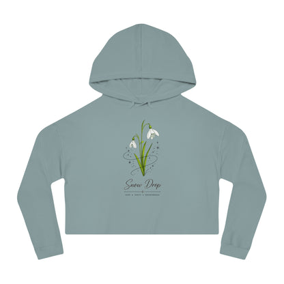 Snow Drop Cropped Hooded Sweatshirt