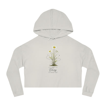 April Birth Flower Cropped Hooded Sweatshirt