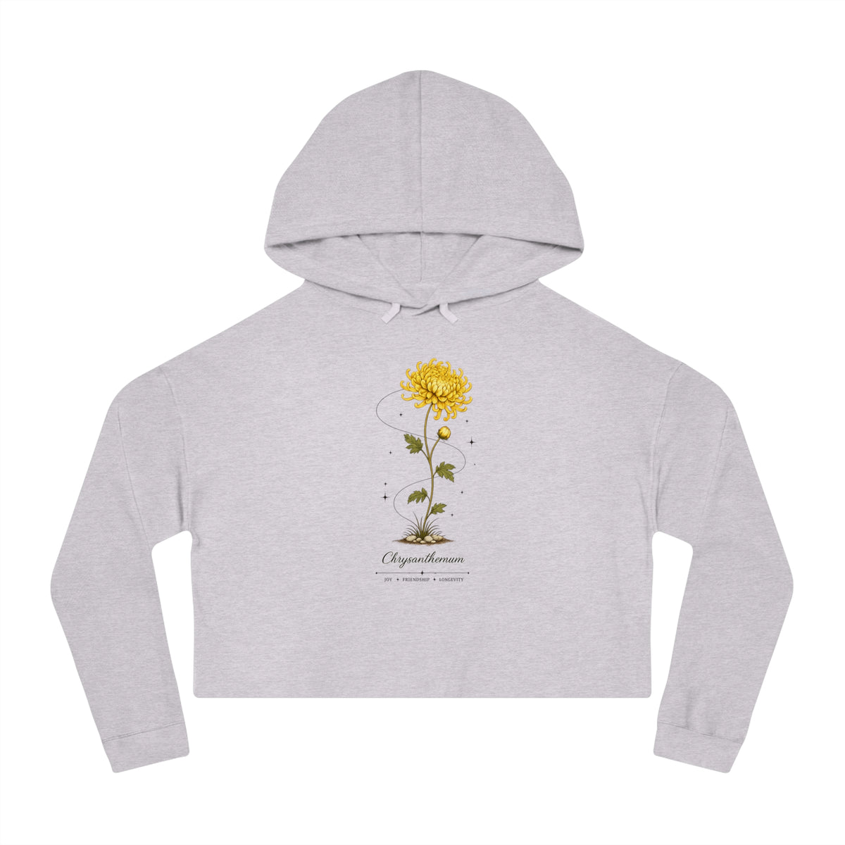 Chrysanthemum Cropped Hooded Sweatshirt