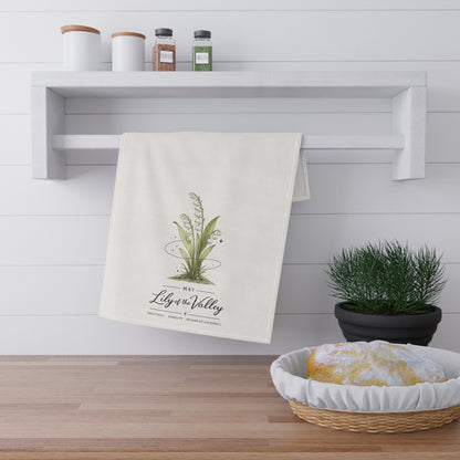 May Birth Flower Tea Towel