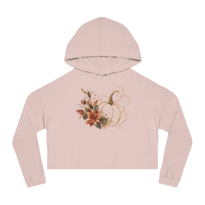 Autumn Bloom Cropped Hooded Sweatshirt