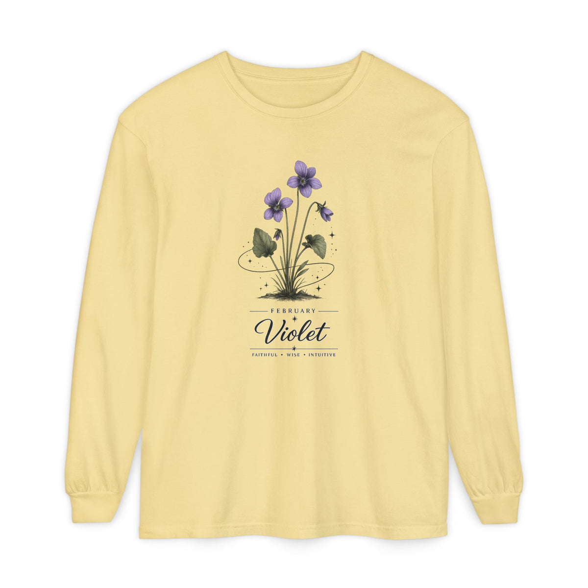February Birth Flower Long Sleeve T-Shirt