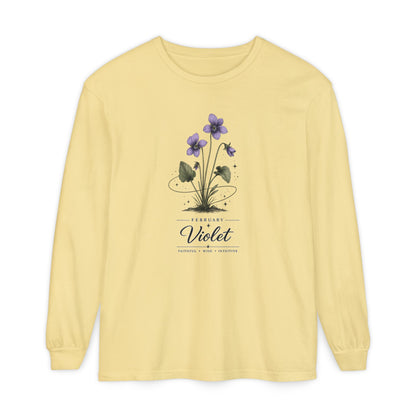 February Birth Flower Long Sleeve T-Shirt