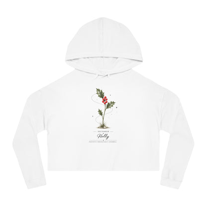 December Birth Flower Cropped Hooded Sweatshirt