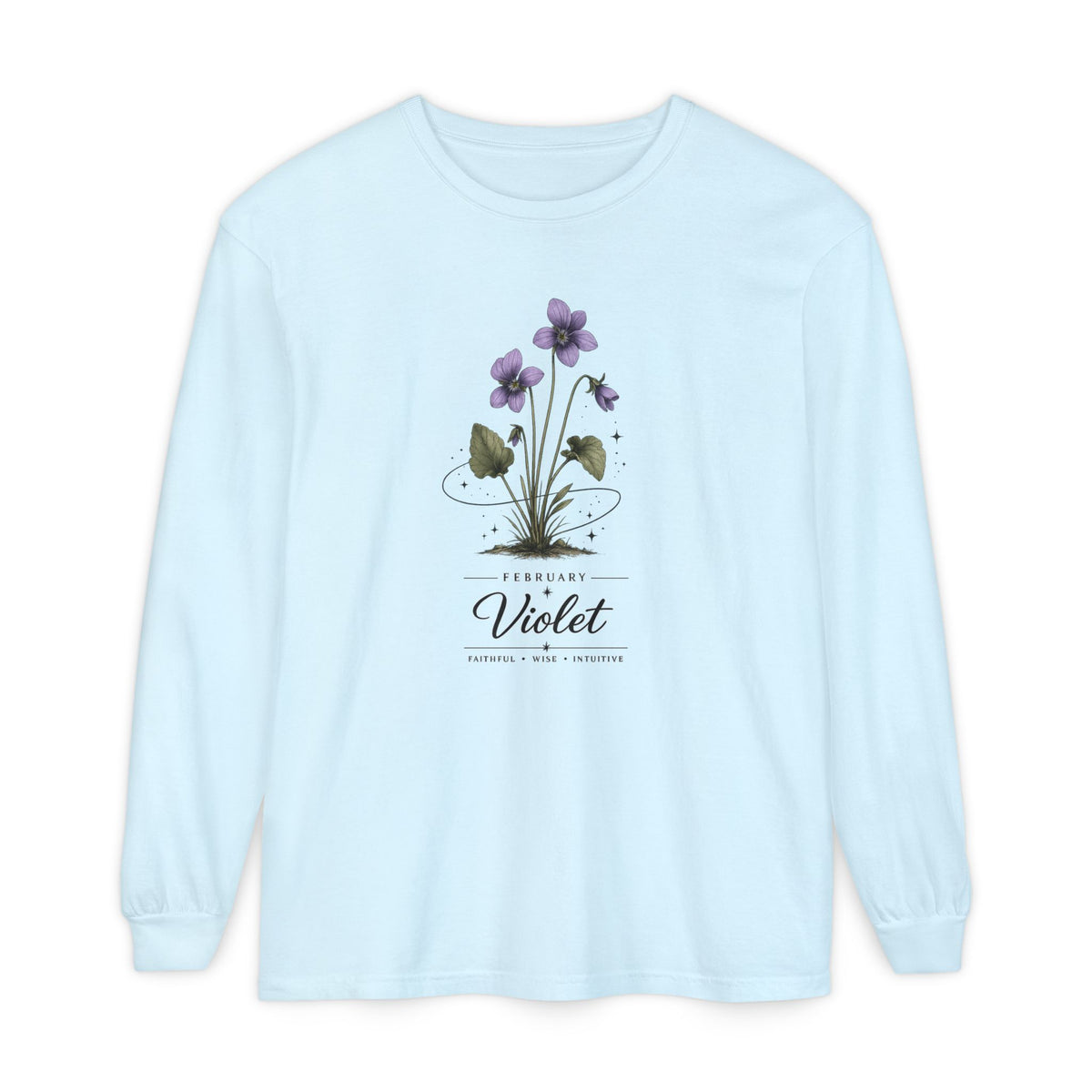 February Birth Flower Long Sleeve T-Shirt
