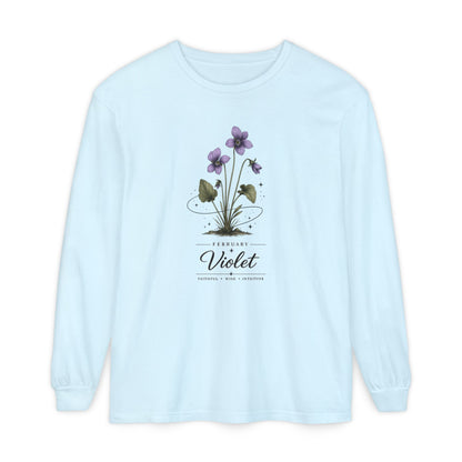 February Birth Flower Long Sleeve T-Shirt