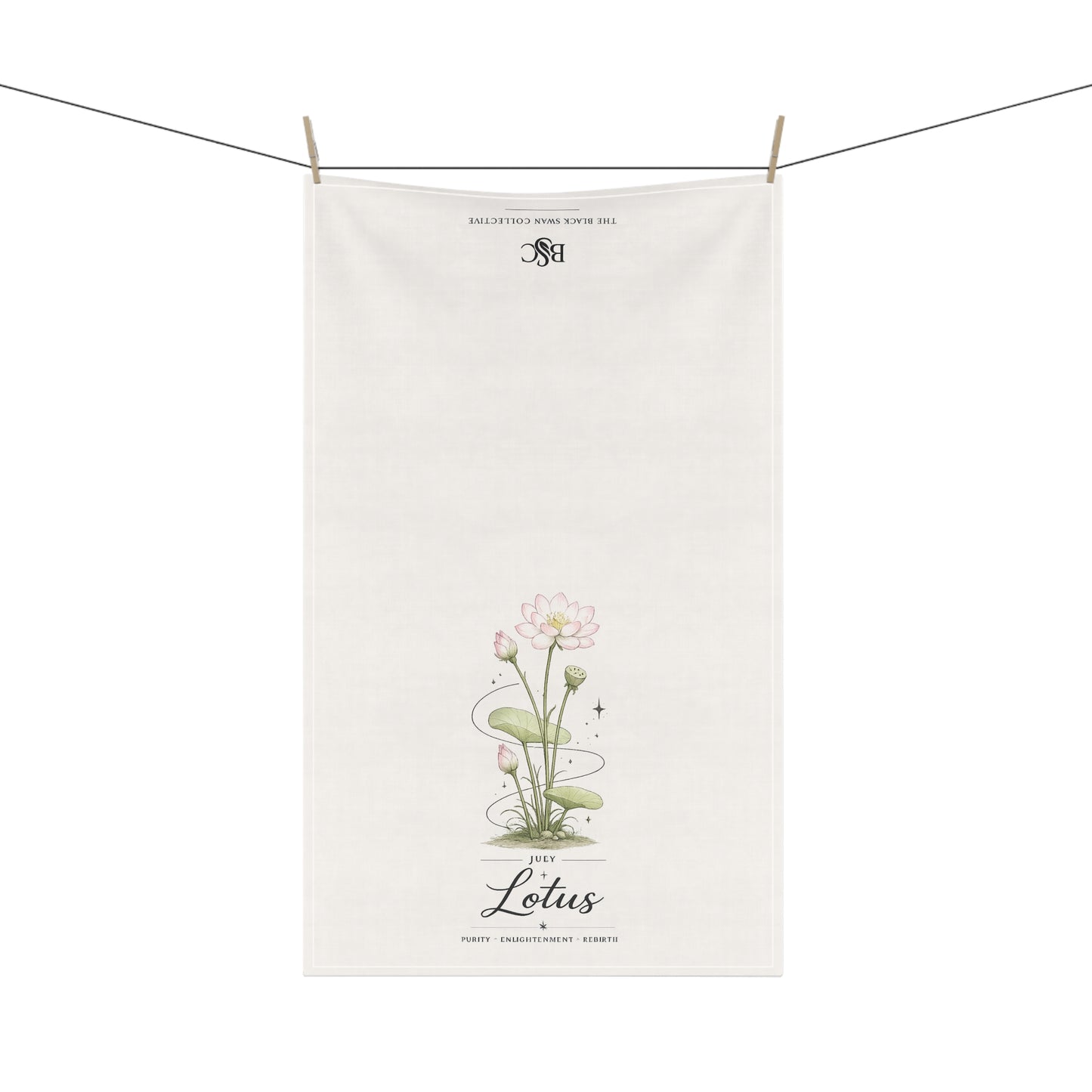 July Birth Flower Tea Towel