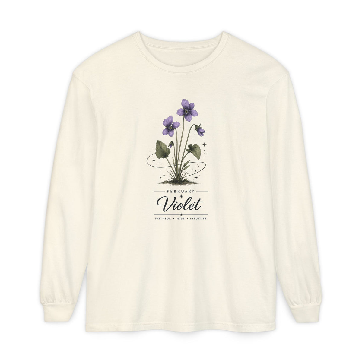 February Birth Flower Long Sleeve T-Shirt