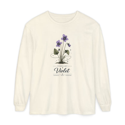 February Birth Flower Long Sleeve T-Shirt