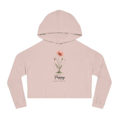 August Birth Flower Cropped Hooded Sweatshirt