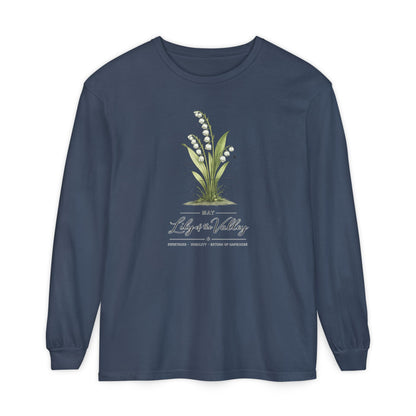 May Birth Flower Long Sleeve T-Shirt