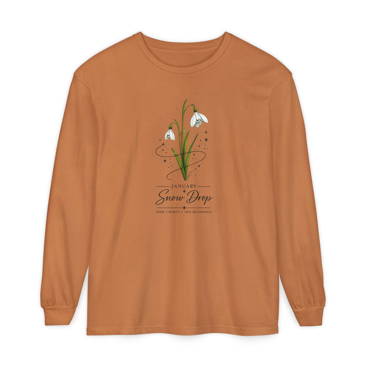 January Birth Flower Long Sleeve T-Shirt
