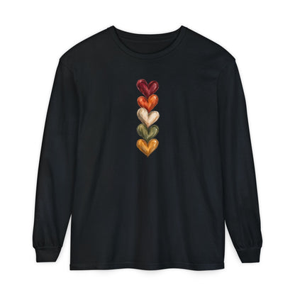Hearts of Autumn Long Sleeve T-Shirt