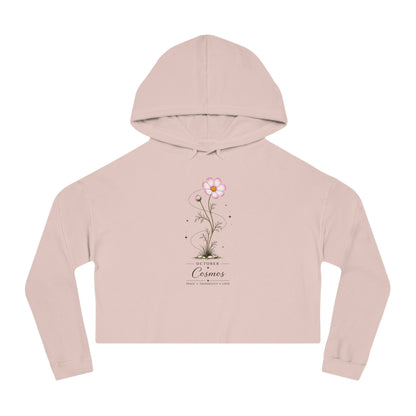 October Birth Flower Cropped Hooded Sweatshirt