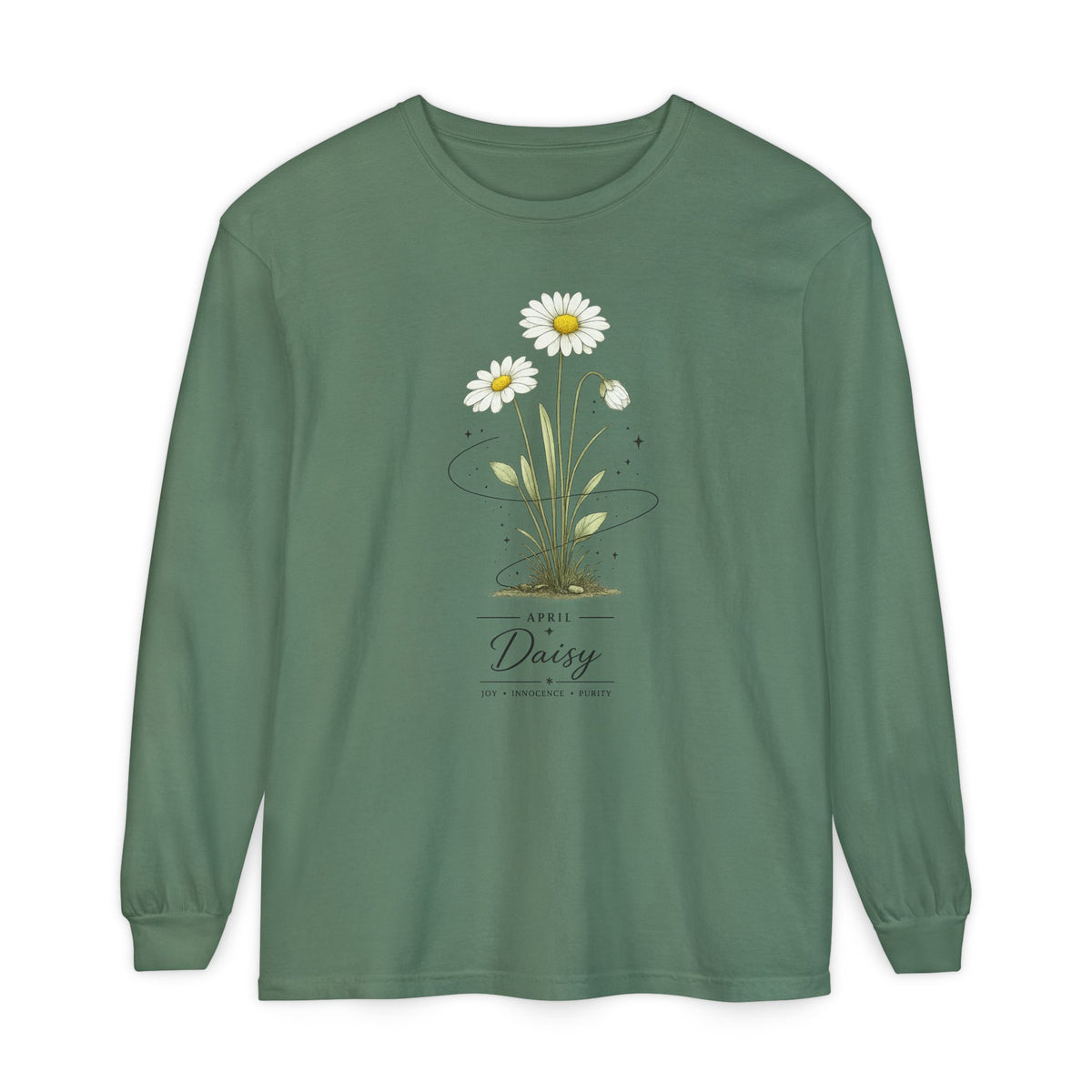 April Birth Flower Long Sleeve T-Shirt
