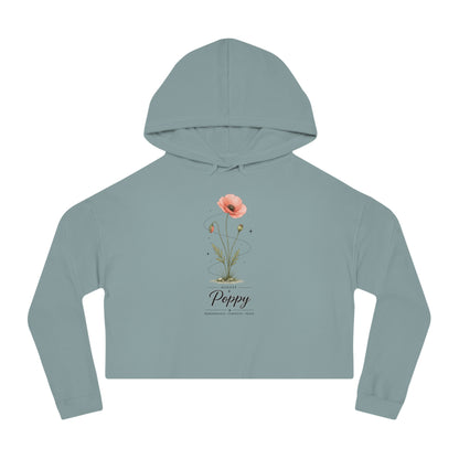 August Birth Flower Cropped Hooded Sweatshirt