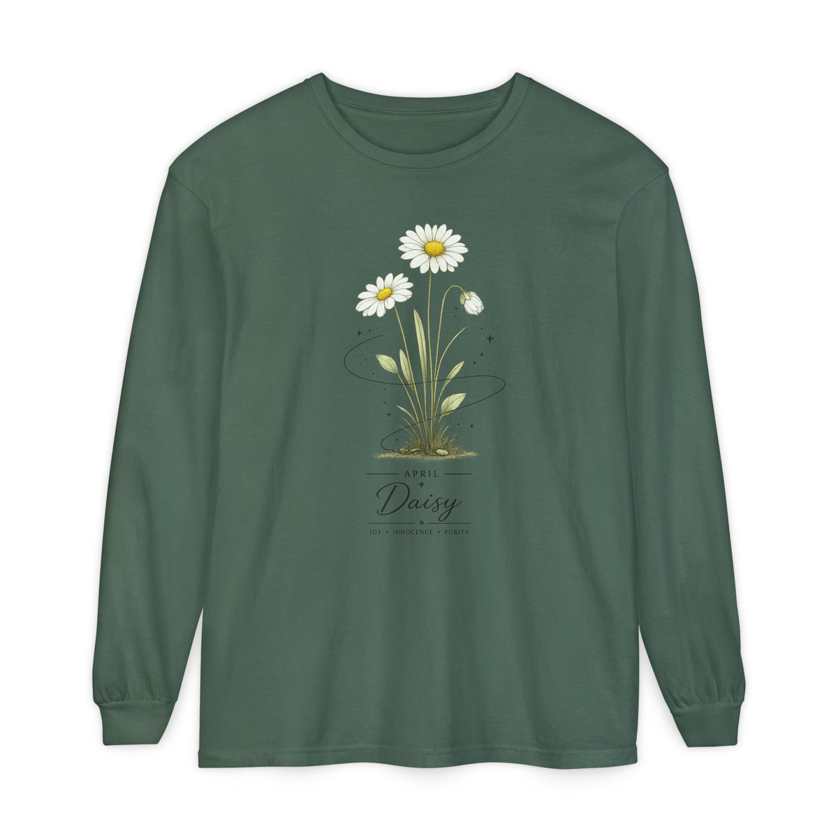 April Birth Flower Long Sleeve T-Shirt