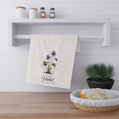 February Birth Flower Tea Towel