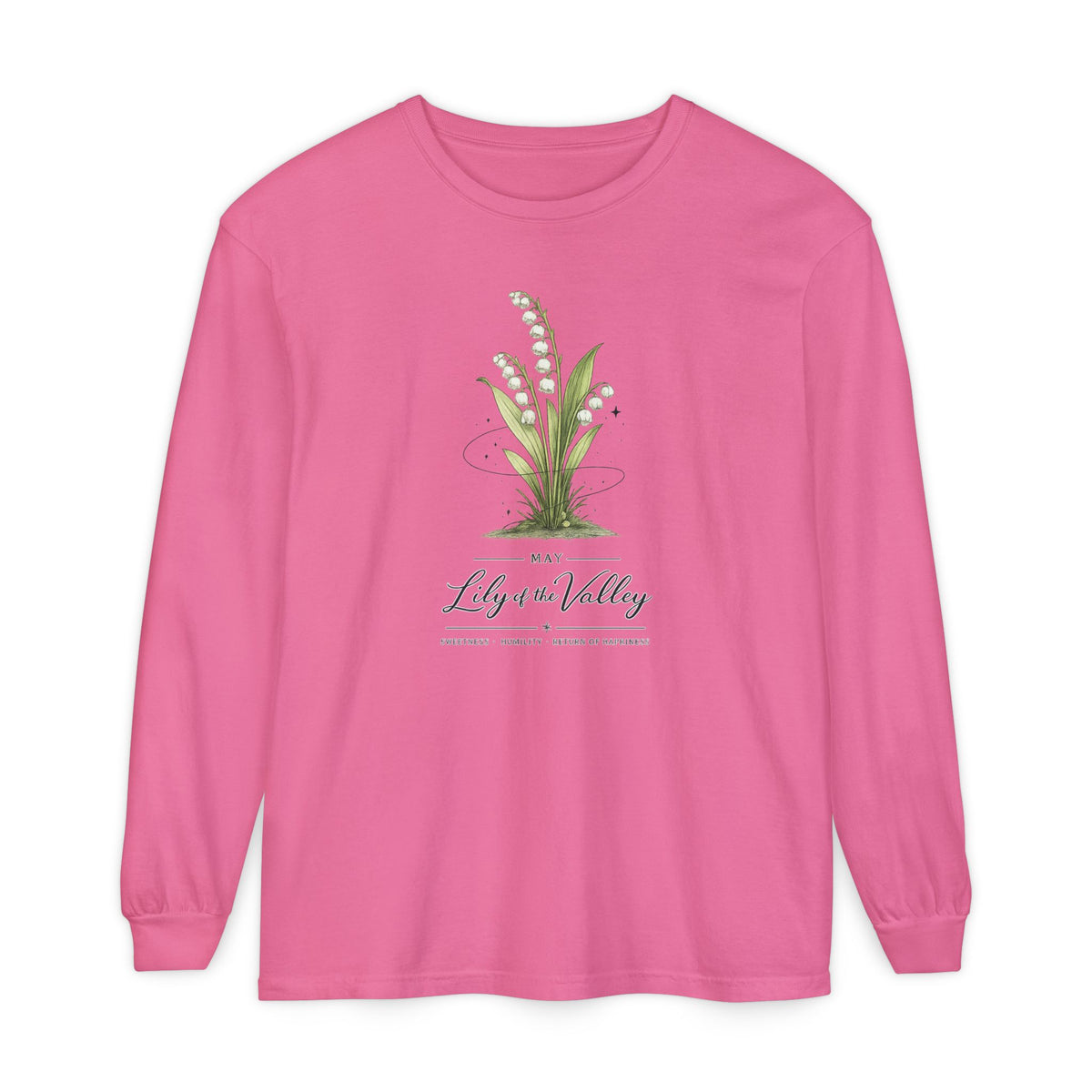 May Birth Flower Long Sleeve T-Shirt