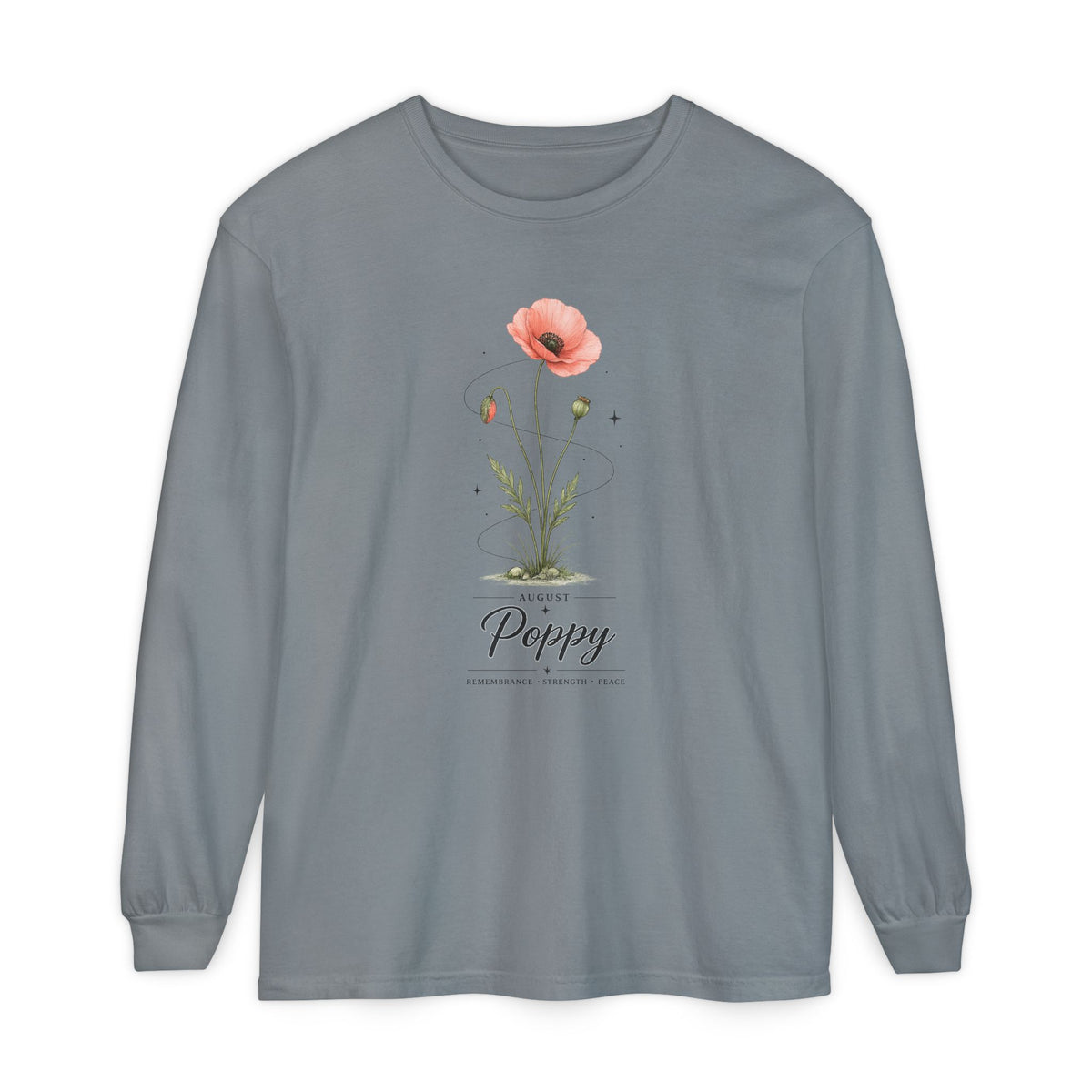 August Birth Flower Long Sleeve T-Shirt