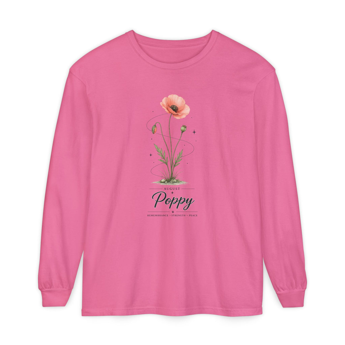 August Birth Flower Long Sleeve T-Shirt