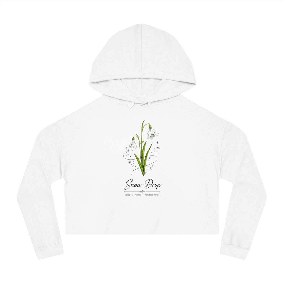 Snow Drop Cropped Hooded Sweatshirt