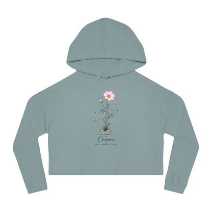 October Birth Flower Cropped Hooded Sweatshirt