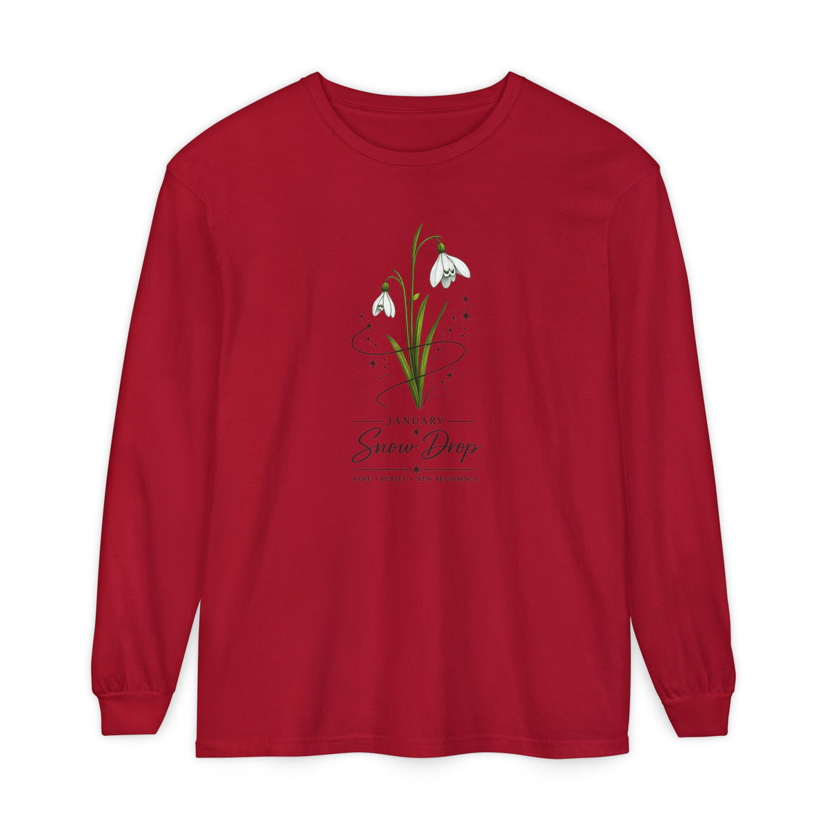 January Birth Flower Long Sleeve T-Shirt