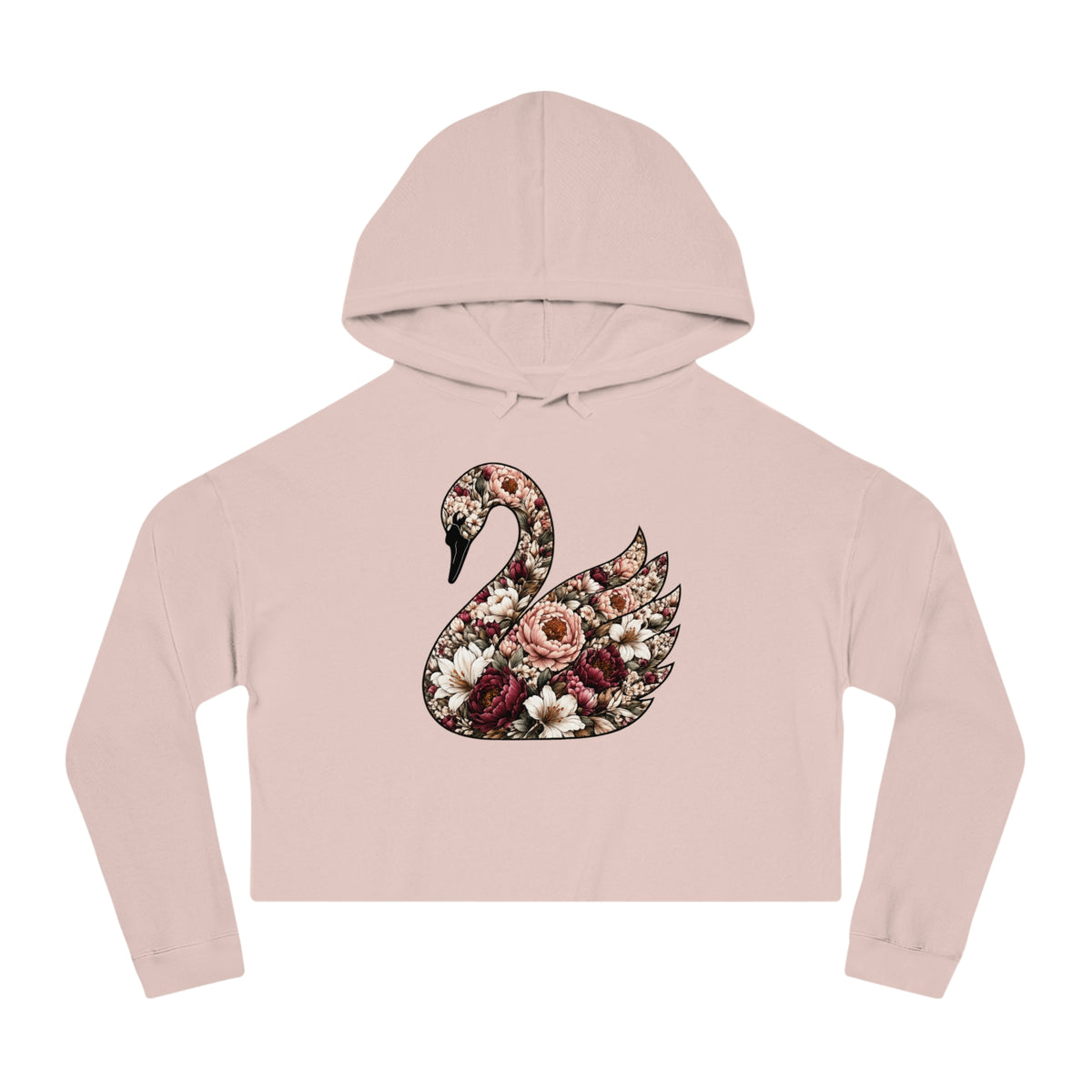 Peony & Plumage Cropped Hooded Sweatshirt