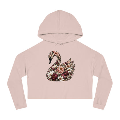 Peony & Plumage Cropped Hooded Sweatshirt