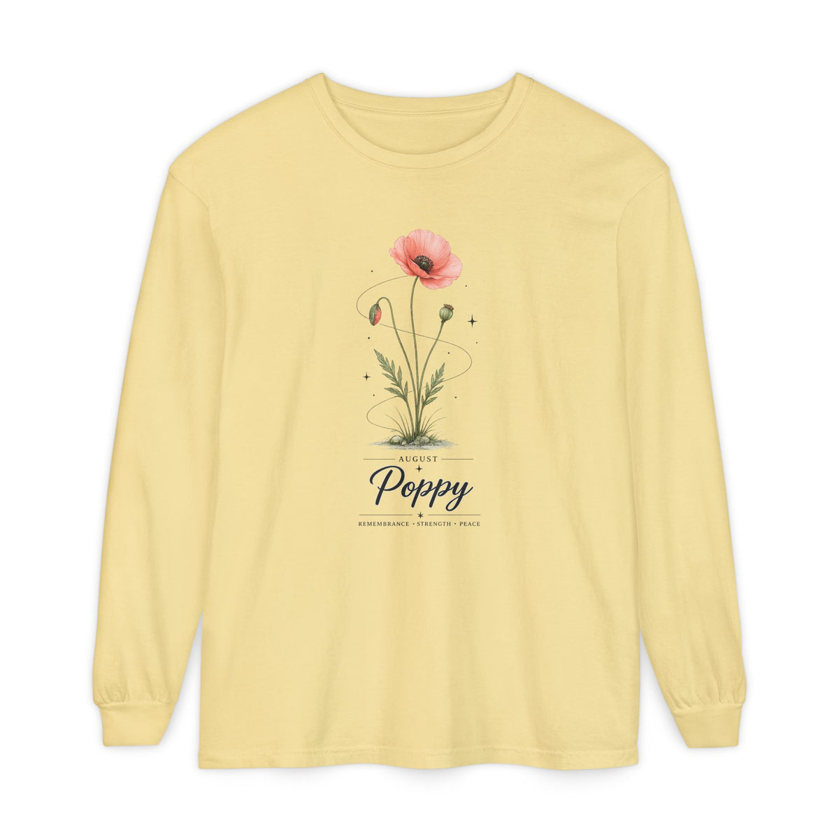 August Birth Flower Long Sleeve T-Shirt