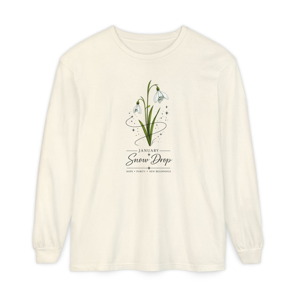 January Birth Flower Long Sleeve T-Shirt