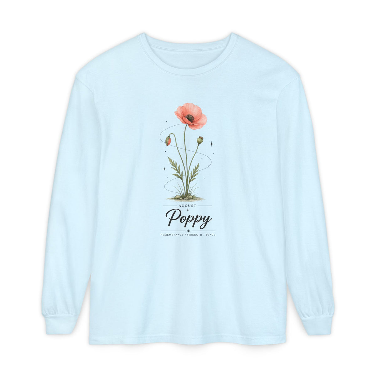 August Birth Flower Long Sleeve T-Shirt