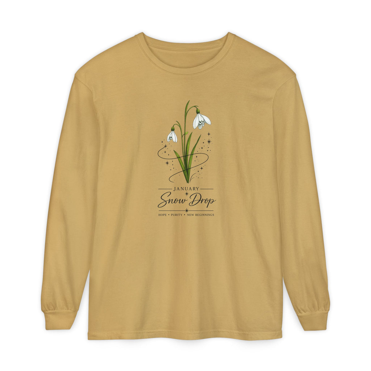 January Birth Flower Long Sleeve T-Shirt