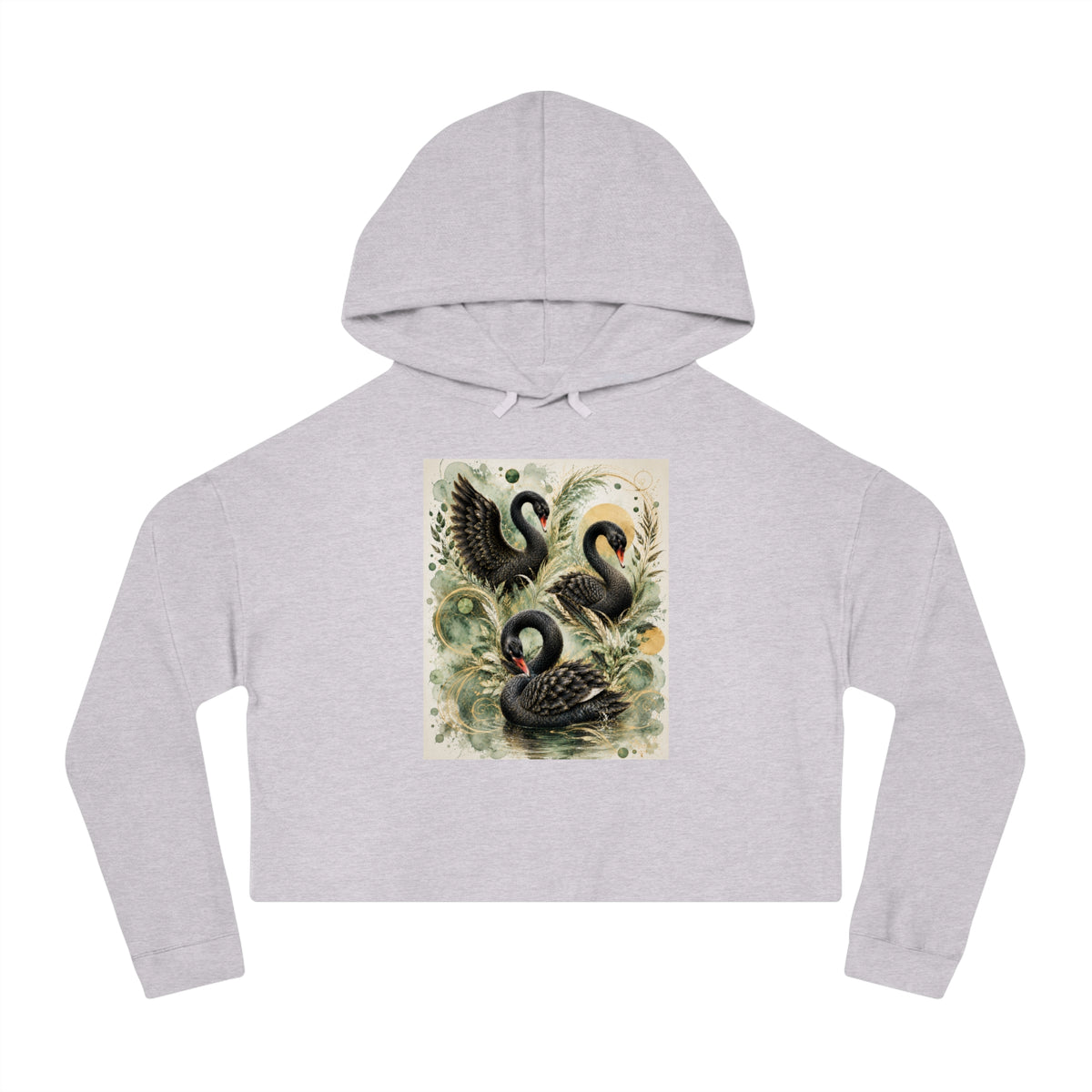 Emerald Grace Cropped Hooded Sweatshirt