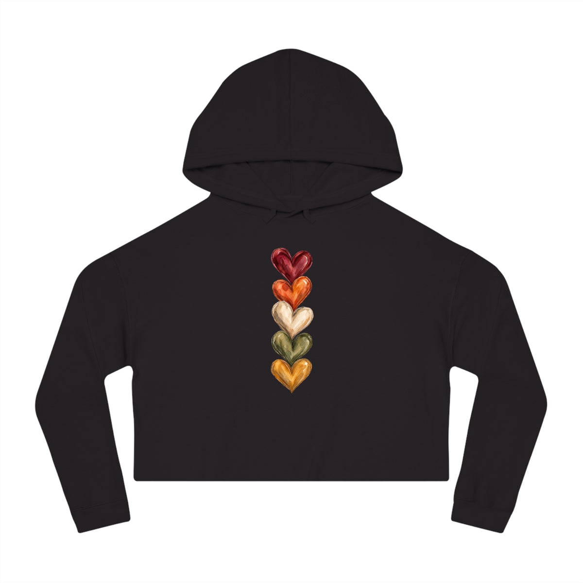 Hearts Of Autumn Cropped Hooded Sweatshirt