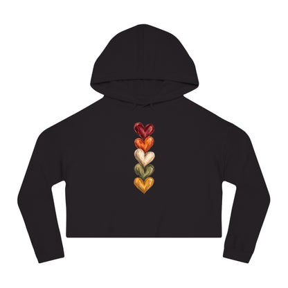 Hearts Of Autumn Cropped Hooded Sweatshirt