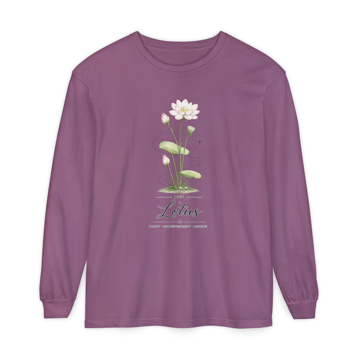 July Birth Flower Long Sleeve T-Shirt