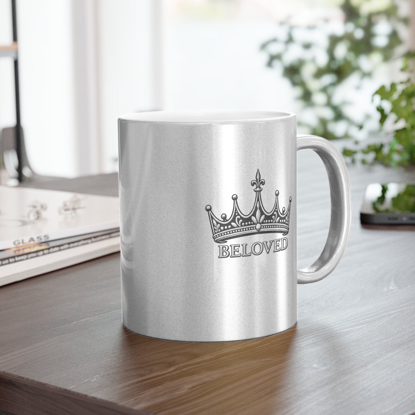 Beloved Crown Metallic Mug (Silver\Gold)