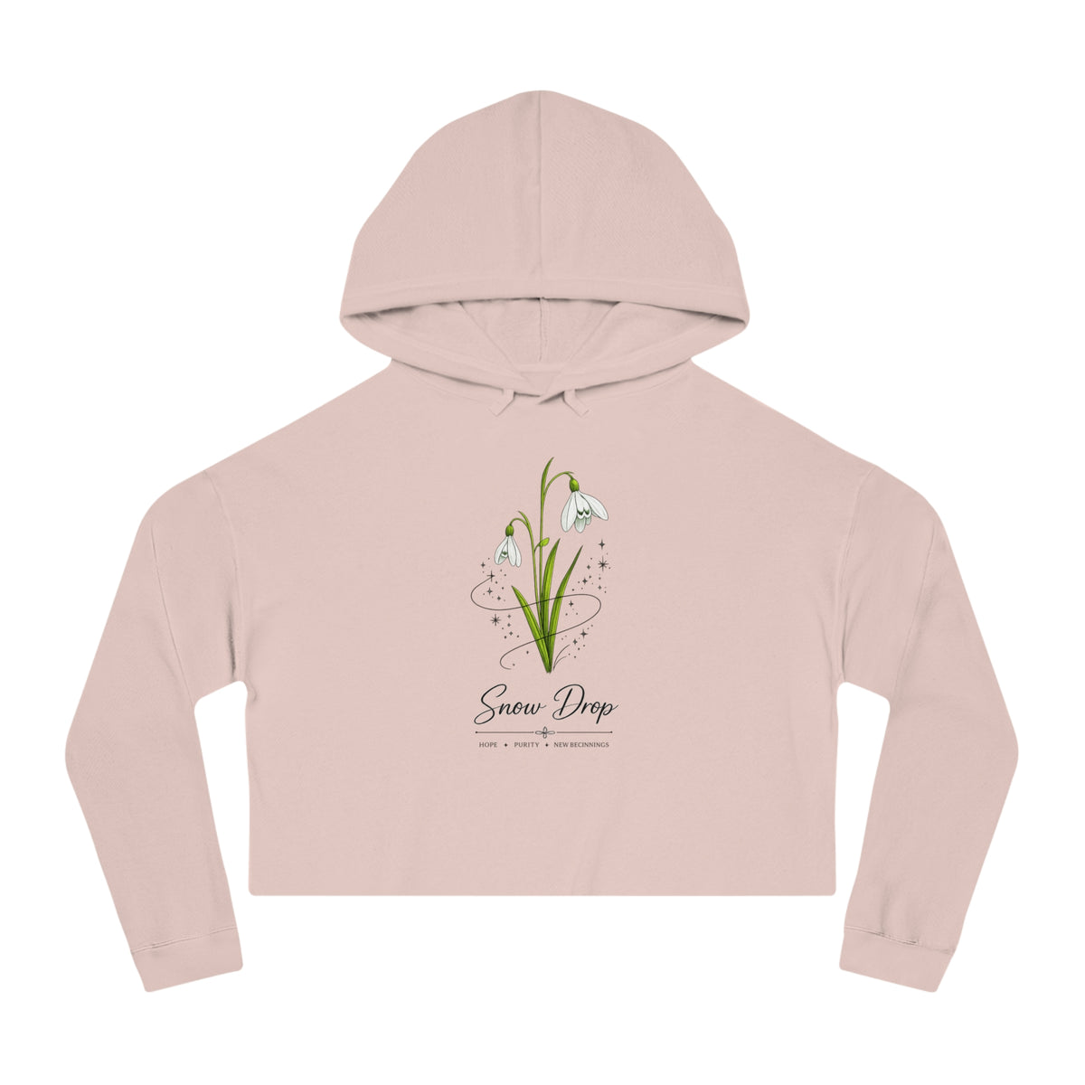 Snow Drop Cropped Hooded Sweatshirt