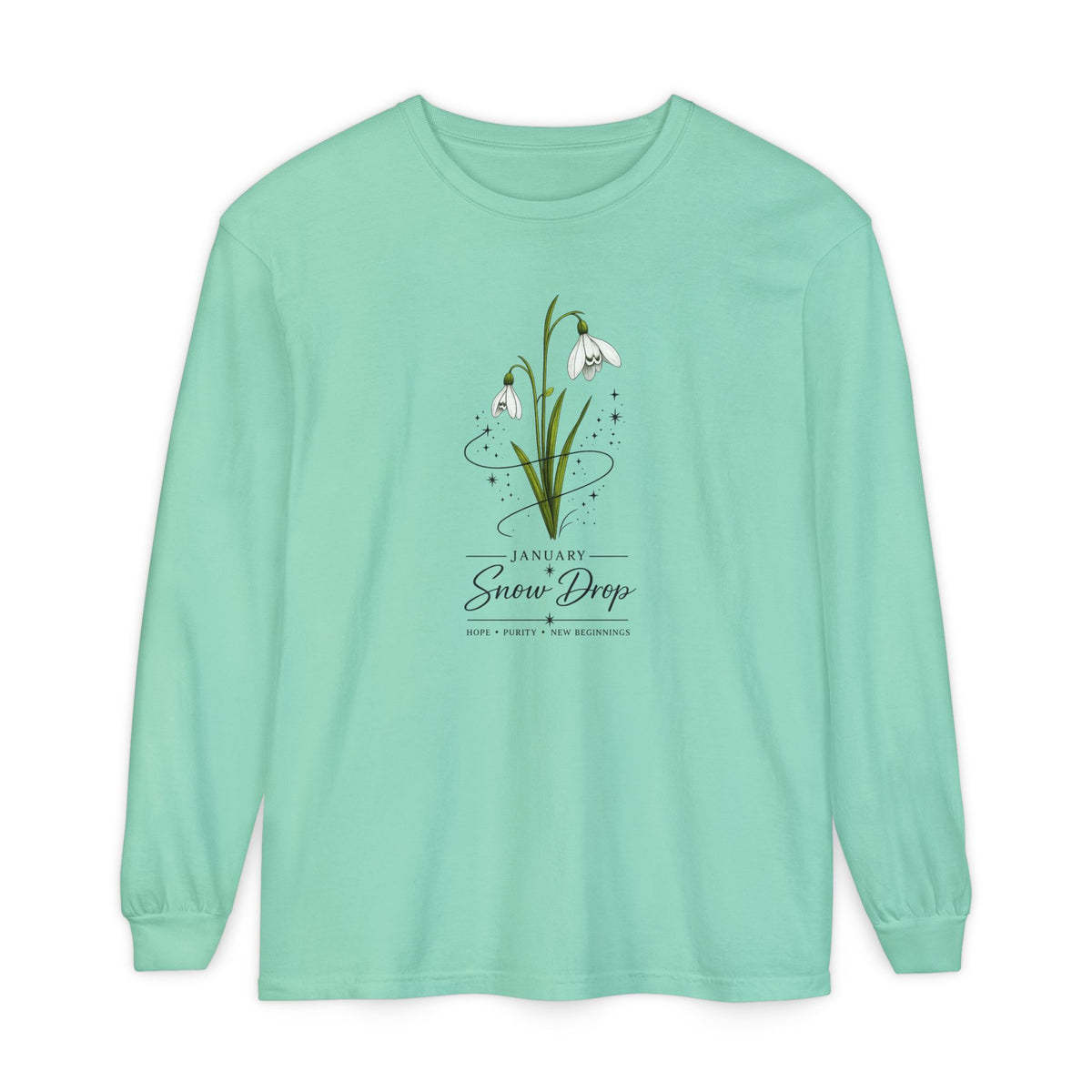 January Birth Flower Long Sleeve T-Shirt