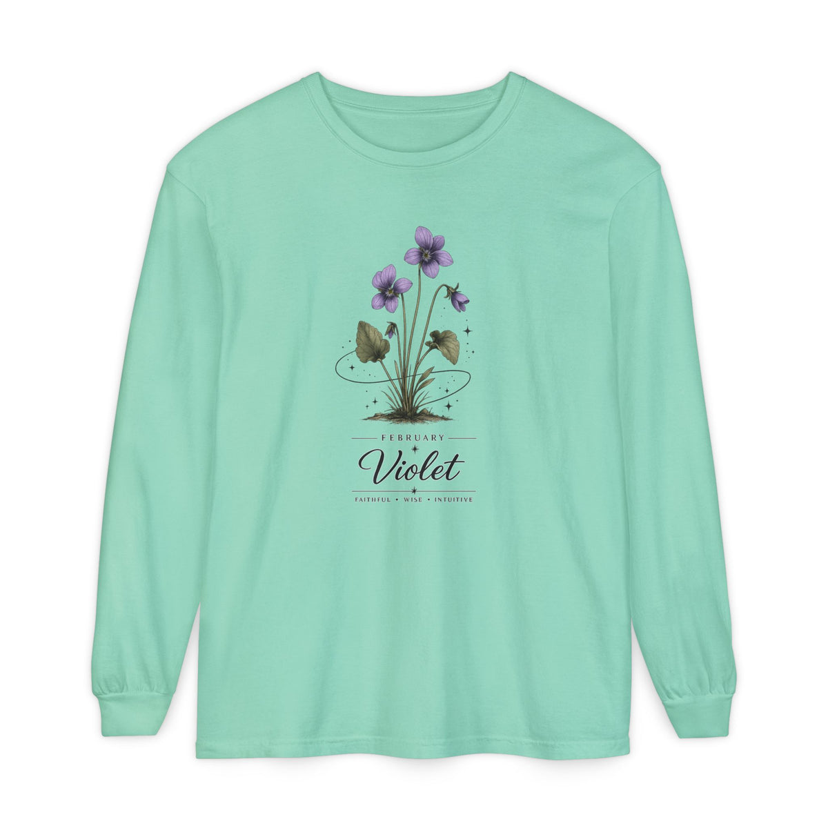 February Birth Flower Long Sleeve T-Shirt