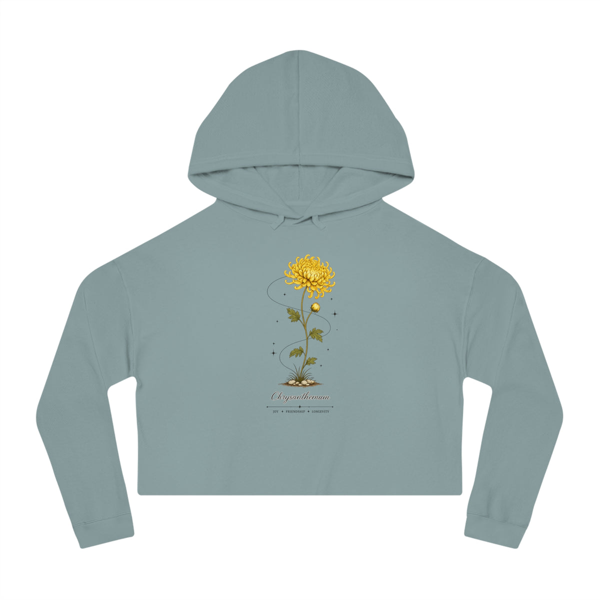 Chrysanthemum Cropped Hooded Sweatshirt