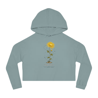 Chrysanthemum Cropped Hooded Sweatshirt