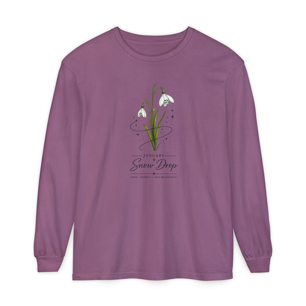 January Birth Flower Long Sleeve T-Shirt